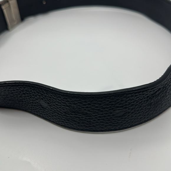 MCM Black Leather Reversible Belt with Silver M Buckle - Picture 7 of 16